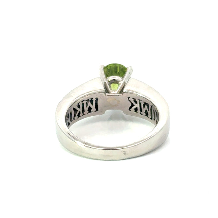 Estate Diamond & Peridot Platinum Ring