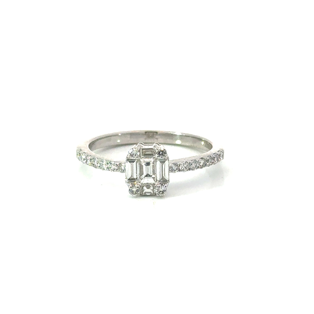 Contemporary Diamond & 14K White Gold Ring