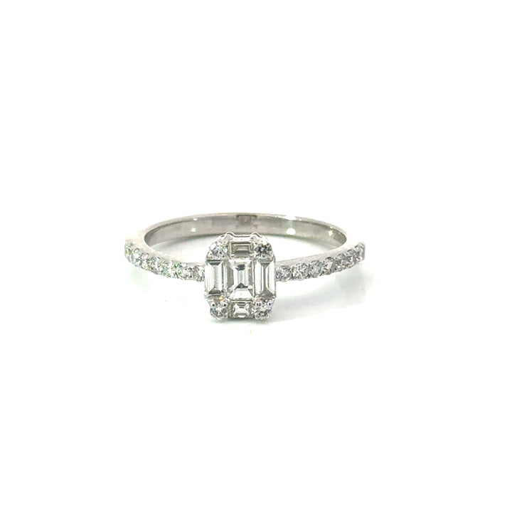 Contemporary Diamond & 14K White Gold Ring