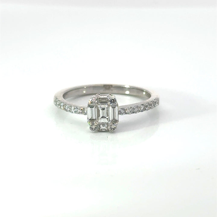 Contemporary Diamond & 14K White Gold Ring