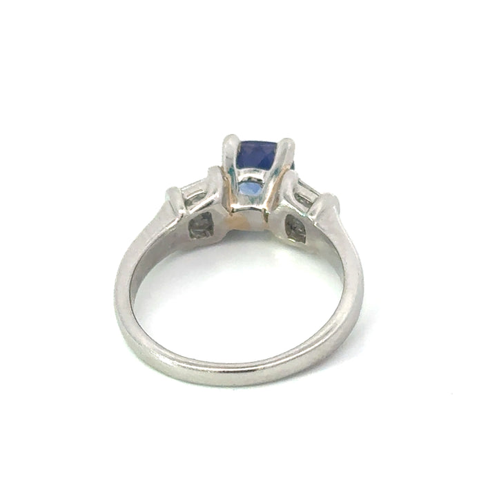 Estate Diamond & Tanzanite Platinum Ring
