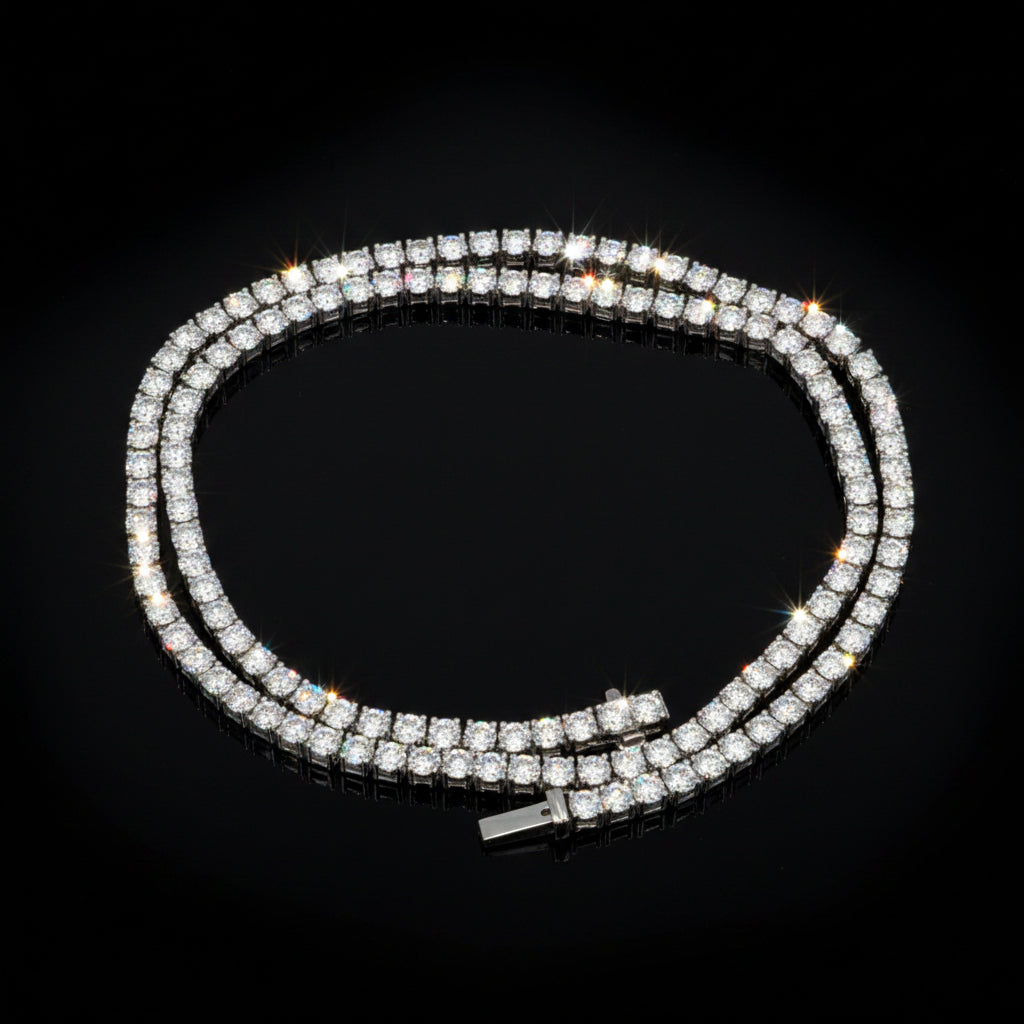 Contemporary 15.70 cttw Diamond Riviera 14K White Gold Graduated Necklace