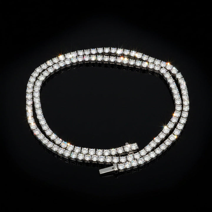 Contemporary 15.70 cttw Diamond Riviera 14K White Gold Graduated Necklace