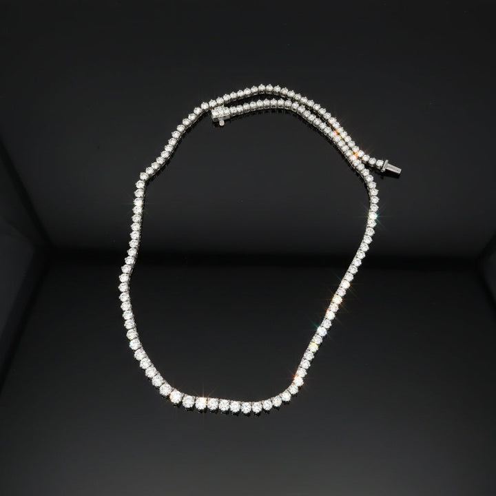 Contemporary 14.14 cttw Diamond Riviera 14K White Gold Graduated Necklace