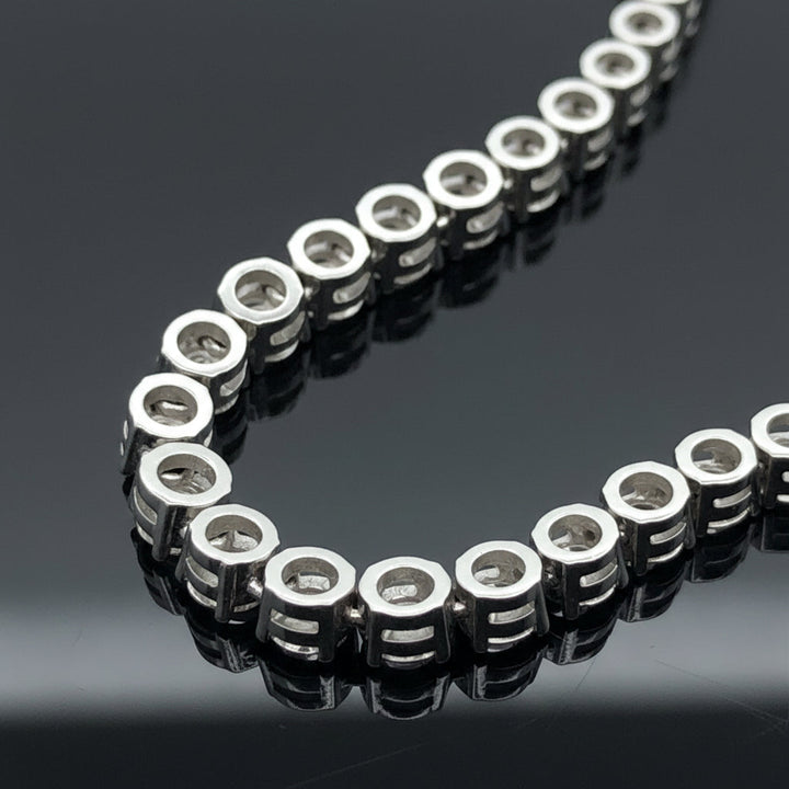Contemporary 26.45 cttw Diamond Riviera 14K White Gold Graduated Necklace