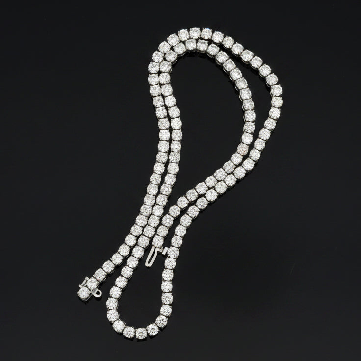 Contemporary 19.10 cttw Diamond Riviera 14K White Gold Straight Necklace