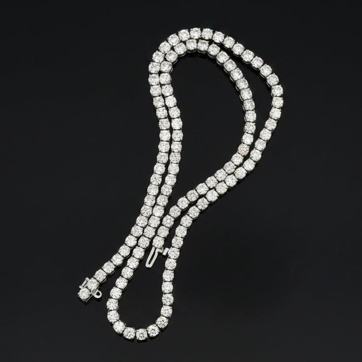 Contemporary 19.10 cttw Diamond Riviera 14K White Gold Straight Necklace