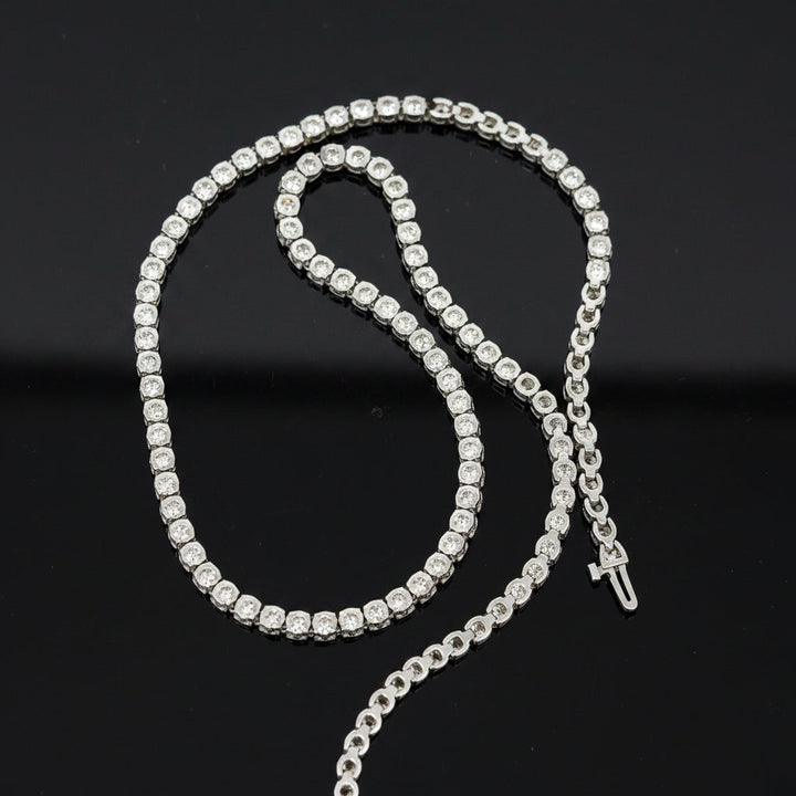 Contemporary 19.10 cttw Diamond Riviera 14K White Gold Straight Necklace