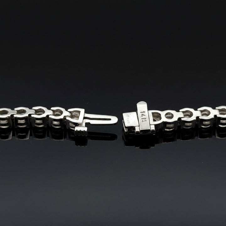 Contemporary 19.10 cttw Diamond Riviera 14K White Gold Straight Necklace