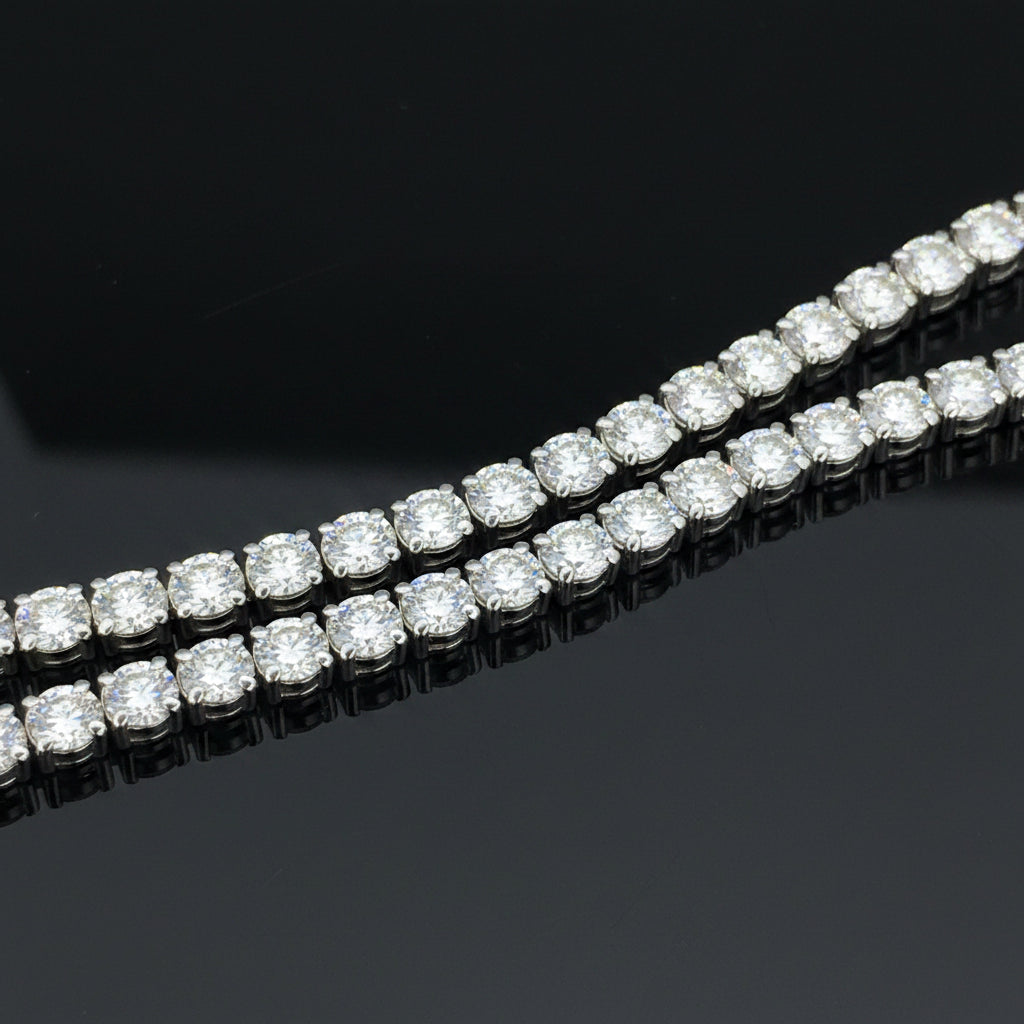 Contemporary 19.10 cttw Diamond Riviera 14K White Gold Straight Necklace
