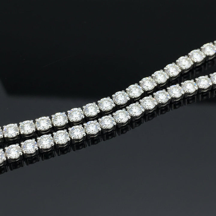 Contemporary 19.10 cttw Diamond Riviera 14K White Gold Straight Necklace
