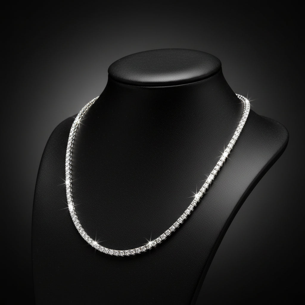 Contemporary 13.70 cttw Diamond Riviera Platinum Graduated Necklace