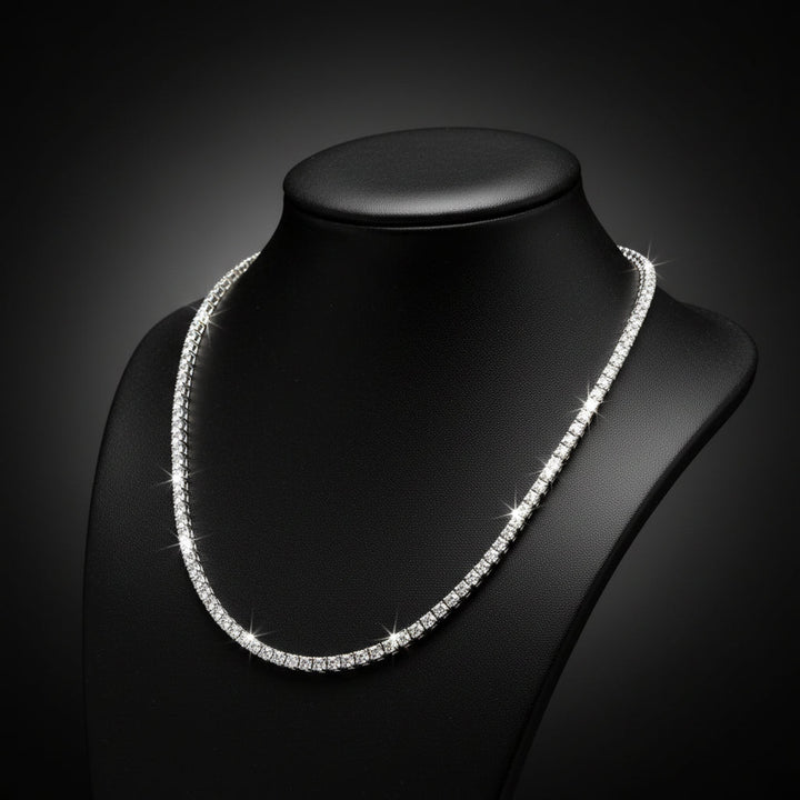 Contemporary 13.70 cttw Diamond Riviera Platinum Graduated Necklace