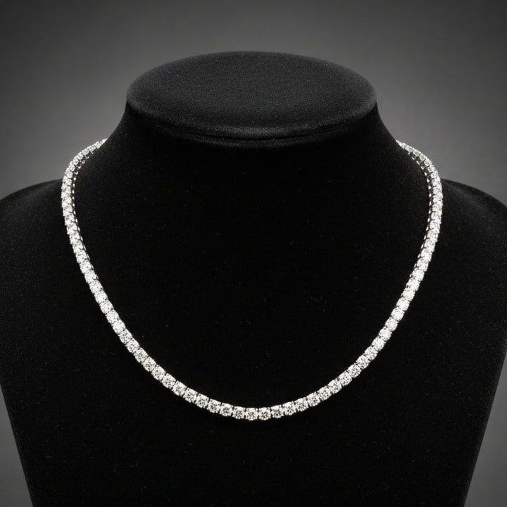 Contemporary 13.70 cttw Diamond Riviera Platinum Graduated Necklace