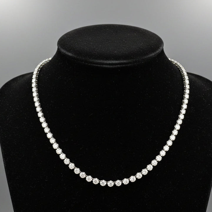 Contemporary 10.28 cttw Diamond Riviera 14K White Gold Graduated Necklace