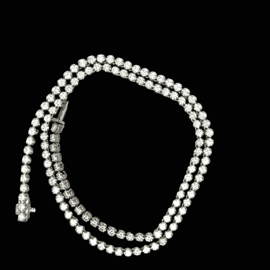Contemporary 8.60 cttw Diamond Riviera 14K White Gold Graduated Necklace