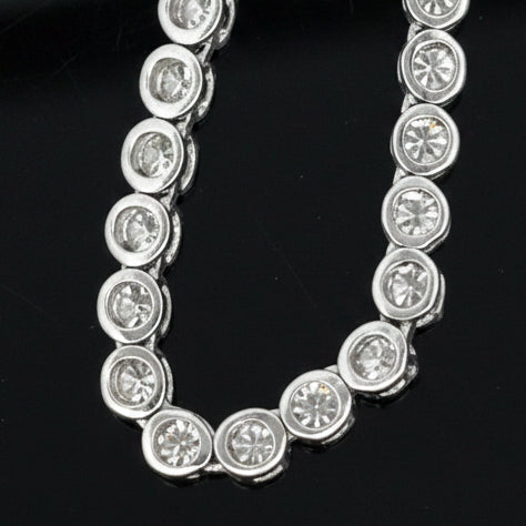 Contemporary 8.60 cttw Diamond Riviera 14K White Gold Graduated Necklace