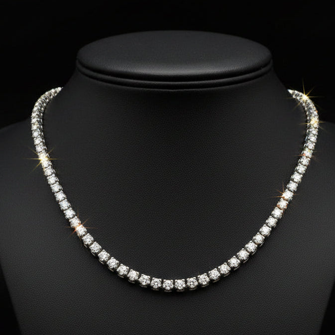 Contemporary 8.60 cttw Diamond Riviera 14K White Gold Graduated Necklace