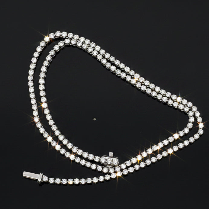 Contemporary 4.85 cttw Diamond Riviera 14K White Gold Graduated Necklace