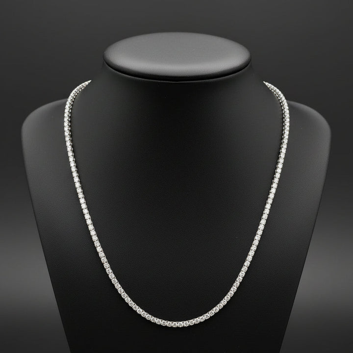 Contemporary 4.85 cttw Diamond Riviera 14K White Gold Graduated Necklace
