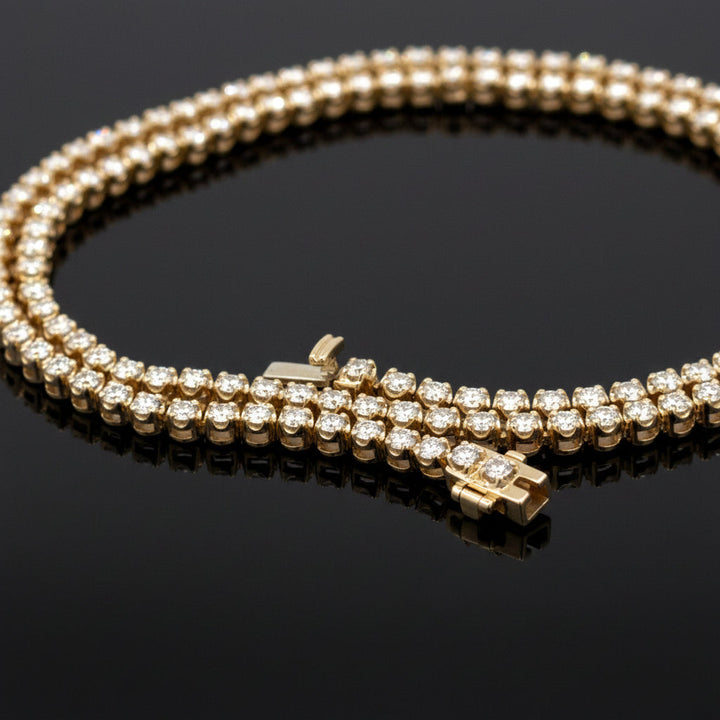 Contemporary 6.70 cttw Diamond Riviera 14K Yellow Gold Graduated Necklace