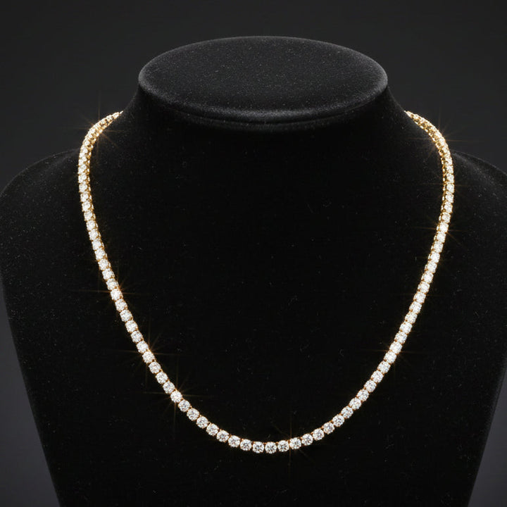 Contemporary 6.70 cttw Diamond Riviera 14K Yellow Gold Graduated Necklace