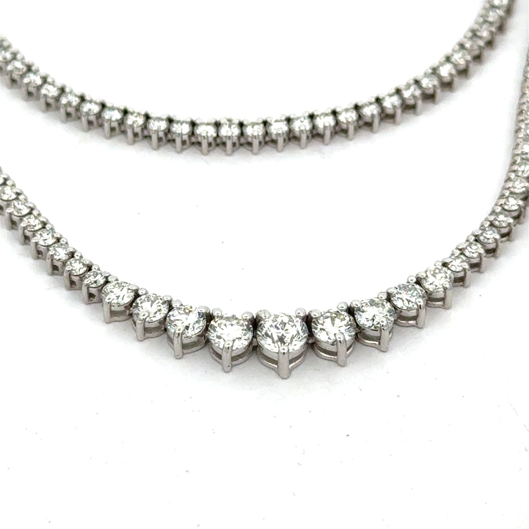 Designer ECH Contemporary 5.14 cttw Diamond 14K White Gold Graduated Necklace