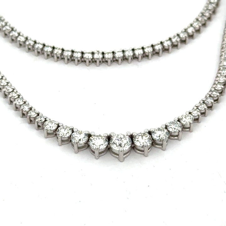 Designer ECH Contemporary 5.14 cttw Diamond 14K White Gold Graduated Necklace