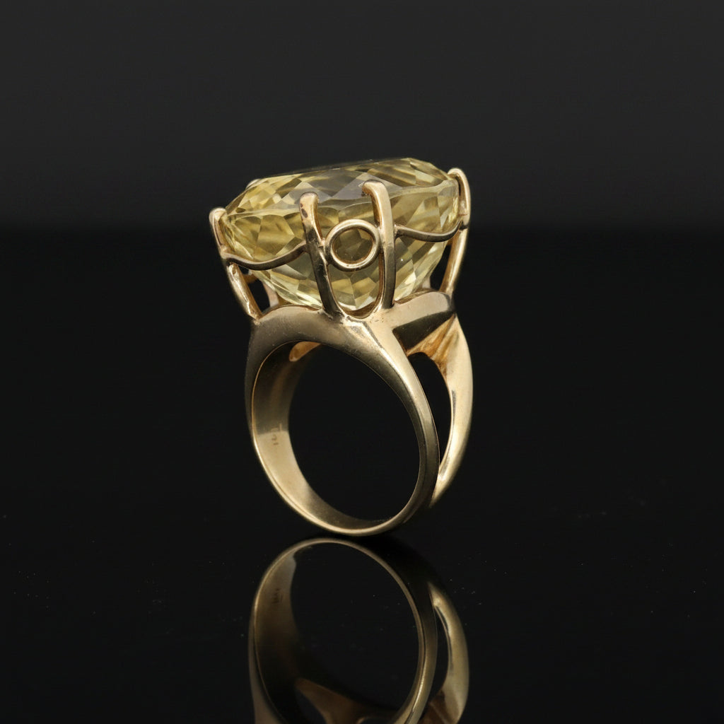 Estate Custom Made 44ct Citrine & 14Kt Yellow Gold Ring
