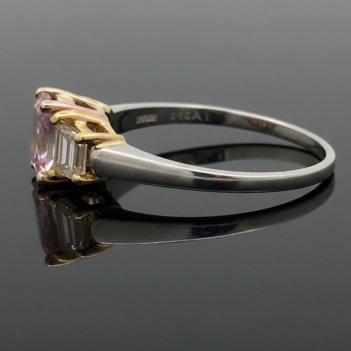 Estate Natural Fancy Purple Pink (GIA) Diamond & Fancy Yellow Diamond Platinum/18K Yellow Gold Ring
