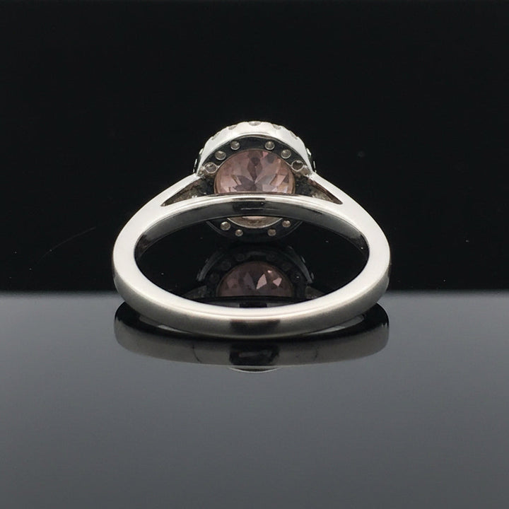 Contemporary Natural Fancy Intense Purplish Pink & White Diamond (GIA) Platinum Ring
