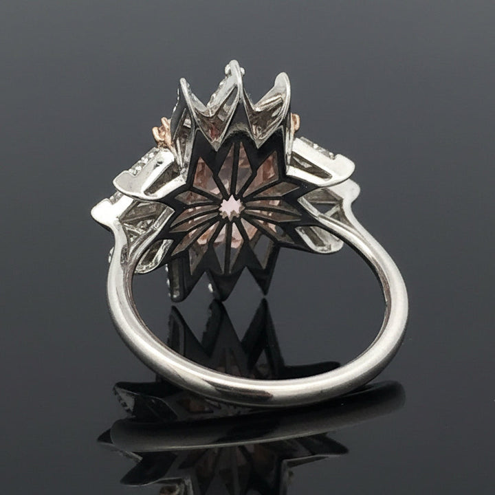 Vintage J.E. Caldwell Natural Fancy Pink & White Diamond Platinum/18K Rose Gold Ring