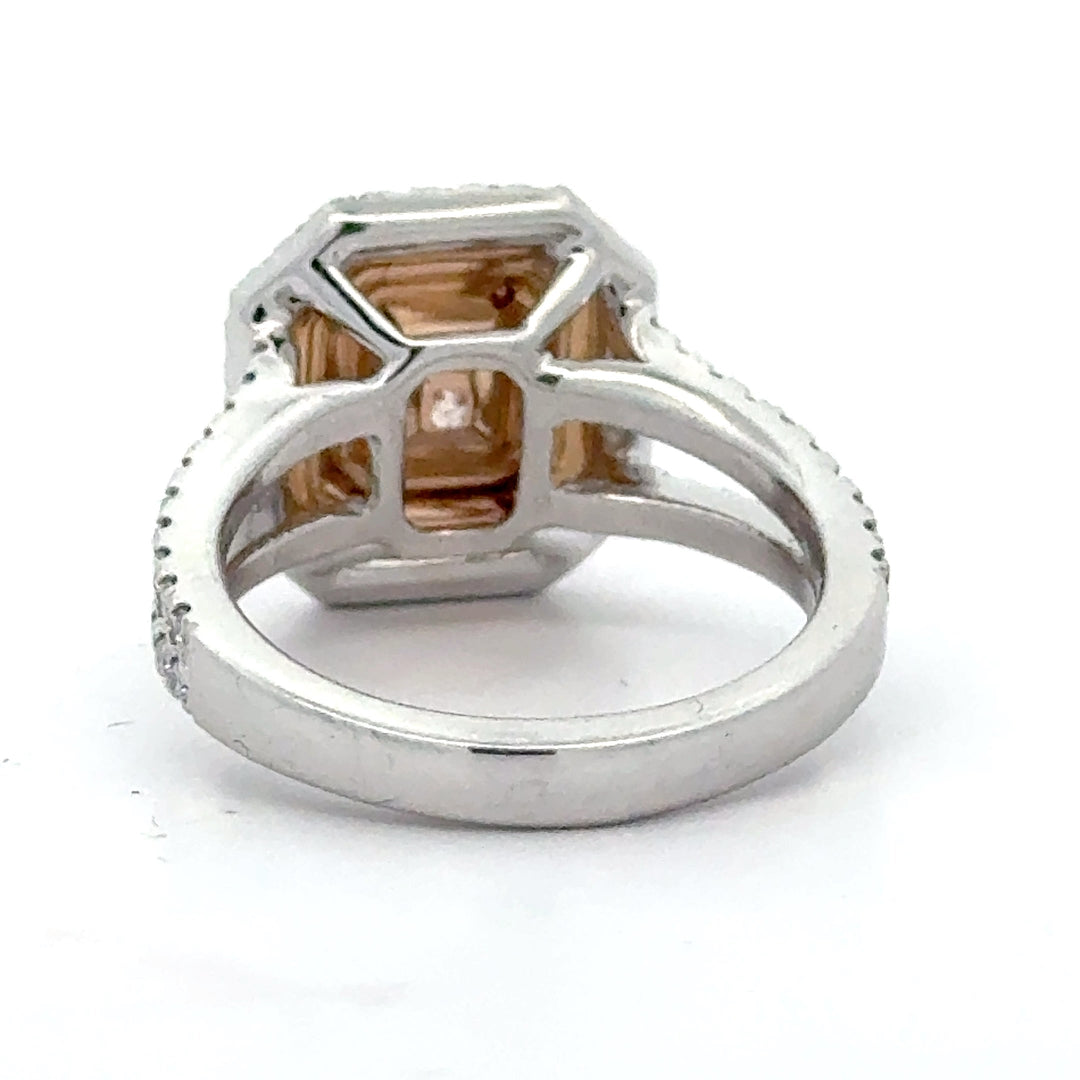 Contemporary Natural Fancy Pink "Argyle" Diamond (GIA) and White Diamond Platinum Ring