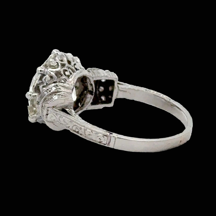 Estate Art Deco 4.54ct Old European Cut Diamond Platinum Ring (GIA)