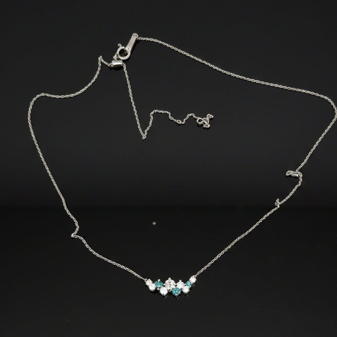Estate Natural Color Change Alexandrite and Diamond Platinum Necklace