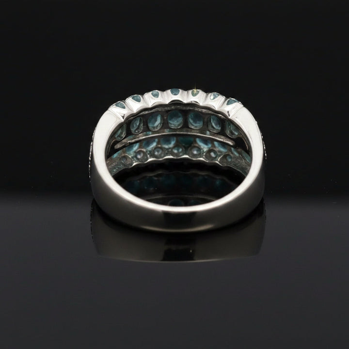 Estate Natural Color Change Alexandrite and Diamond Platinum Ring