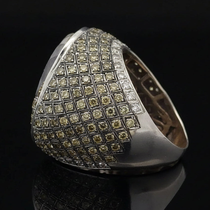 Gentleman Estate Diamond & Amethyst 18K White Gold Ring