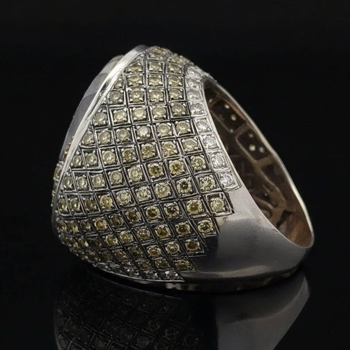 Gentleman Estate Diamond & Amethyst 18K White Gold Ring