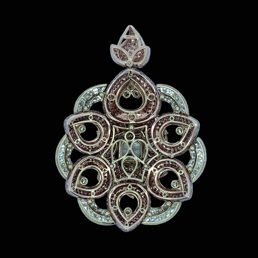 Personal Estate of Sultan of Brunei - Hassanal Bolkiah -Fancy Vivid Pink & Yellow Diamond (GIA) 18K Yellow/Rose Gold Necklace