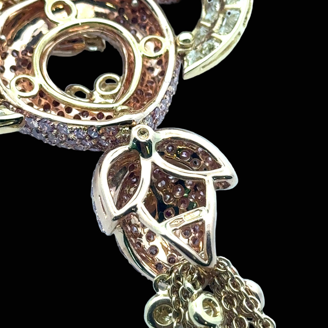 Personal Estate of Sultan of Brunei - Hassanal Bolkiah -Fancy Vivid Pink & Yellow Diamond (GIA) 18K Yellow/Rose Gold Necklace