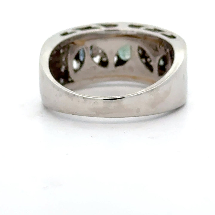 Estate Color Change Alexandrite and Diamond Platinum Ring