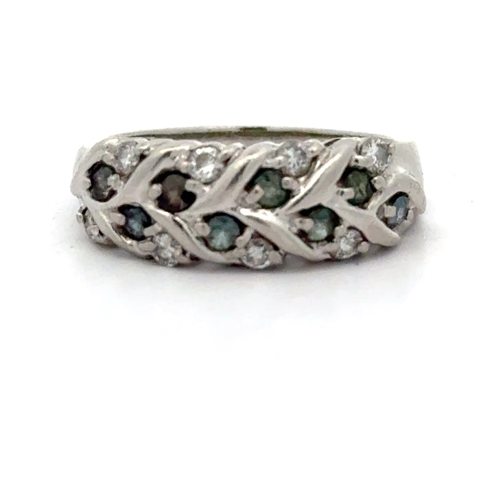Estate Color Change Alexandrite and Diamond Platinum Ring