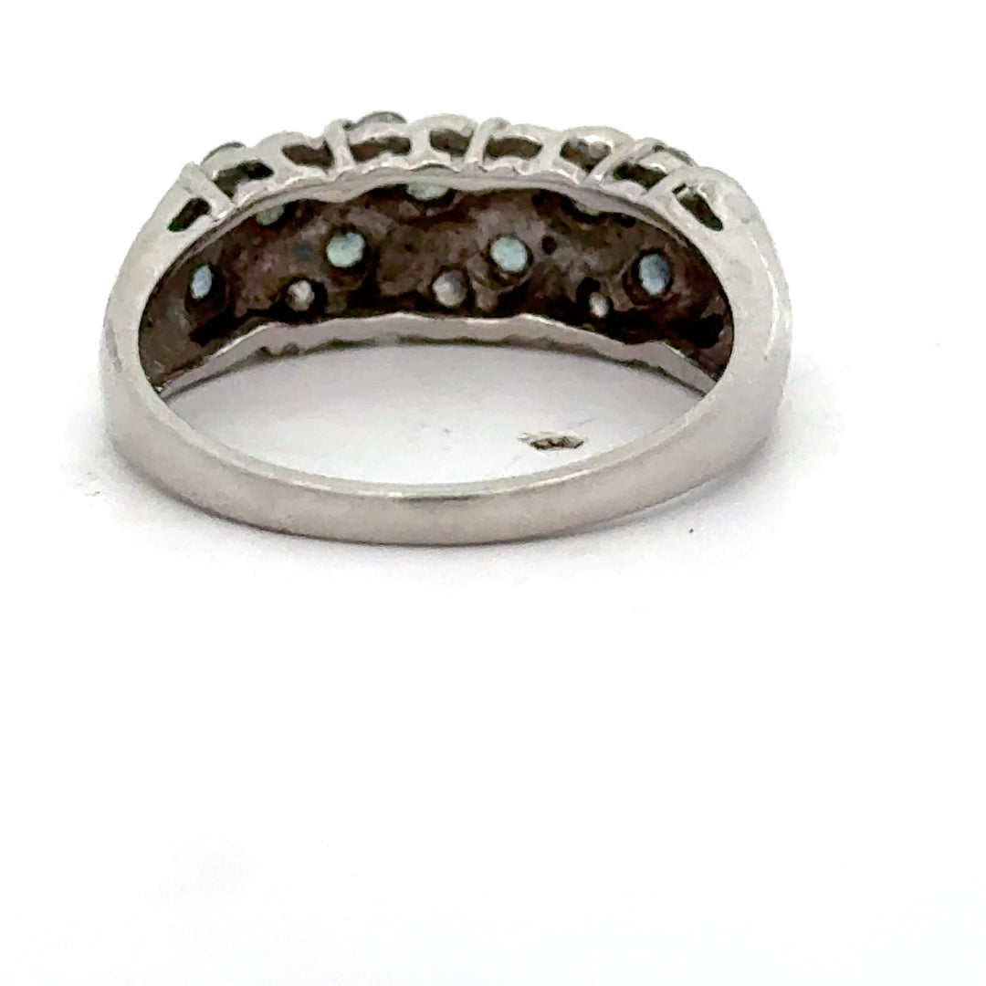Estate Color Change Alexandrite and Diamond Platinum Ring