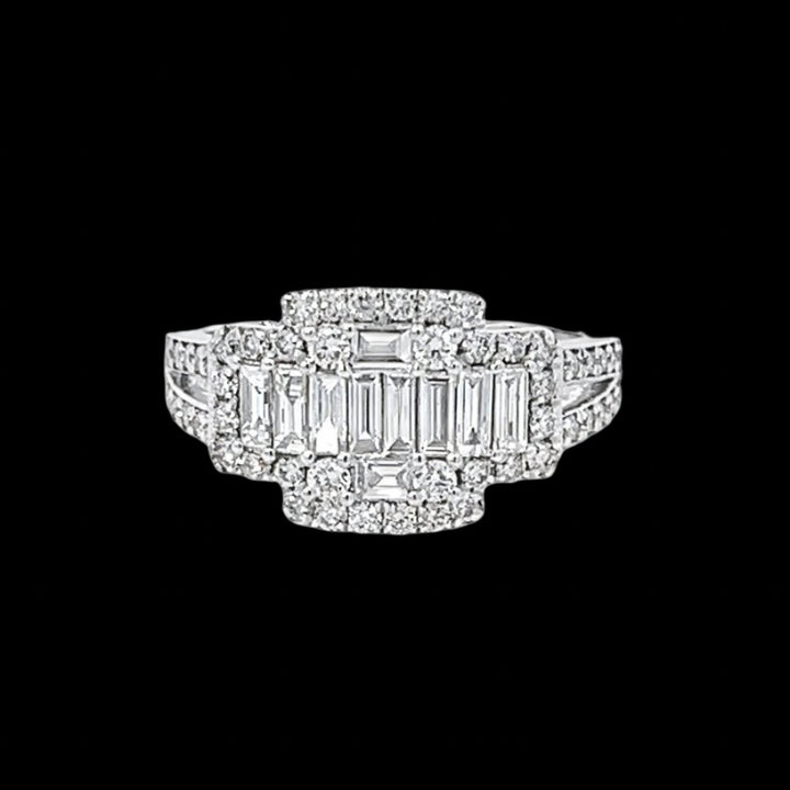 Natural Diamond Cluster Illusion Set 18K Gold Ring