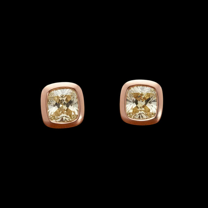Designer Maya Lianna 3.07 cttw Natural Fancy Brownish Yellow Diamond (GIA) 14K Rose Gold Earrings 14745