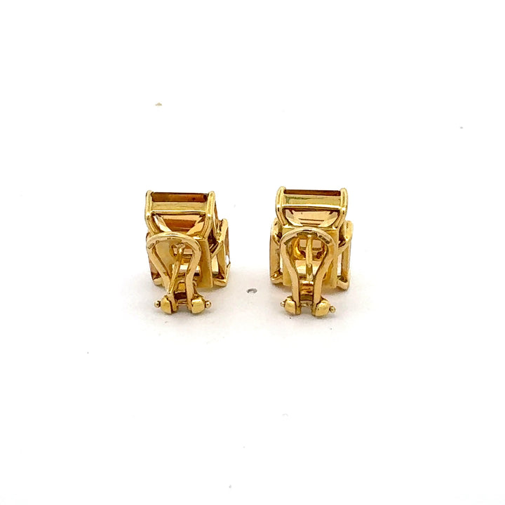 Estate Italian Designer Casa Damiani 13.86 cttw Citrine 18K Yellow Gold Earrings 14784