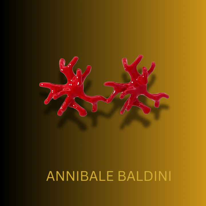 Annibale Baldini Italian Red Coral Earrings