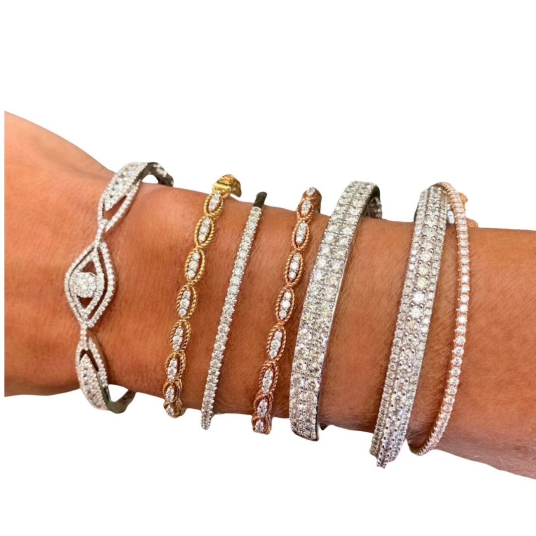 Designer Natural Diamond and Rose Gold Bangle