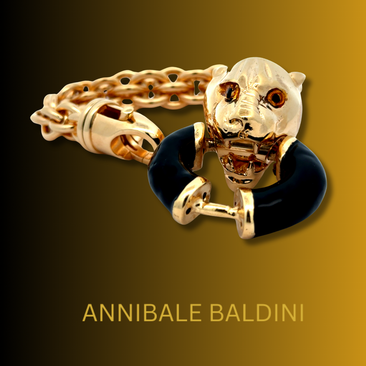 Annibale Baldini Italian Panther Chain Statement Bracelet