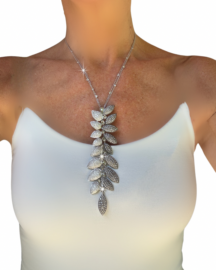 15.50cttw Designer Diamond 14K/18K White Gold Necklace